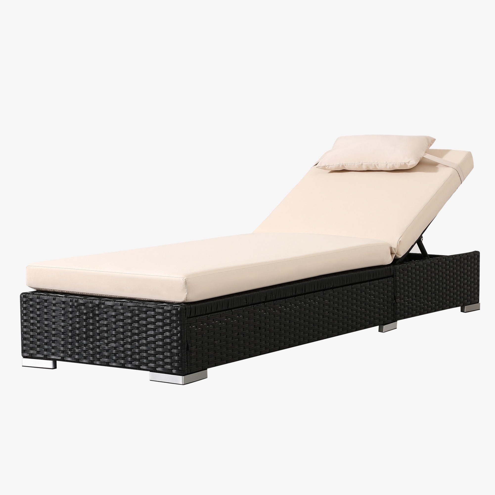 Arebos ligstoel 5-standen hoogteverstelbaar | met kussen | belastbaar tot 160 kg | ligstoel voor buiten 184 x 60 x 21cm