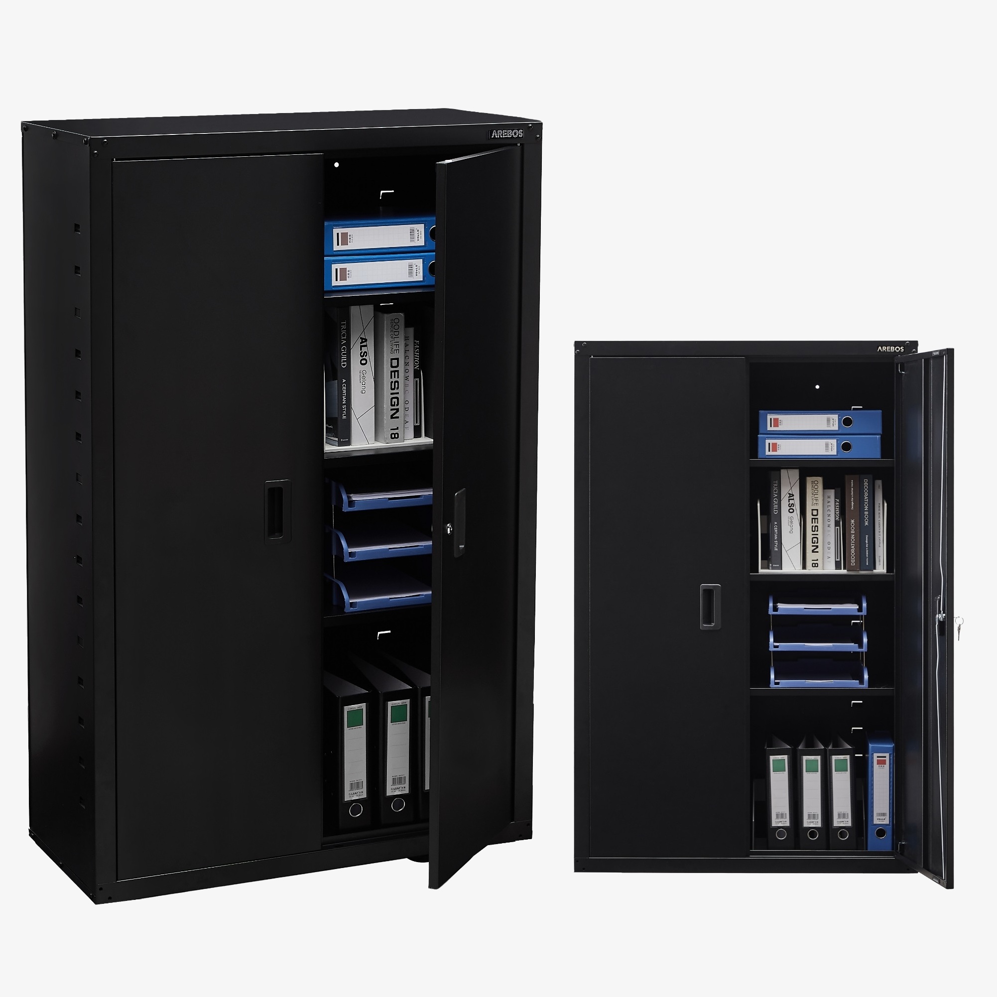 Arebos archiefkast Garagekast-140x90x40cm met Cilinderslot en in hoogte verstelbare planken