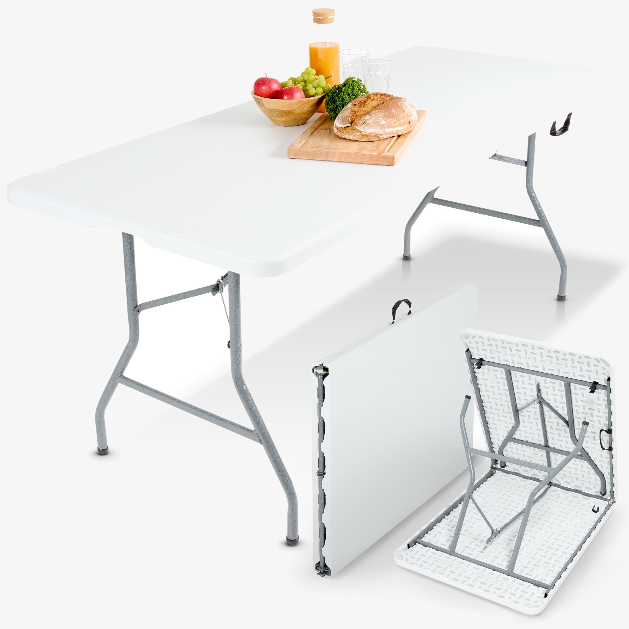 Arebos Klaptafel - 182x74x74cm - Camping, Tuinfeest, gemakkelijk te reinigen, opvouwbaar met handvat