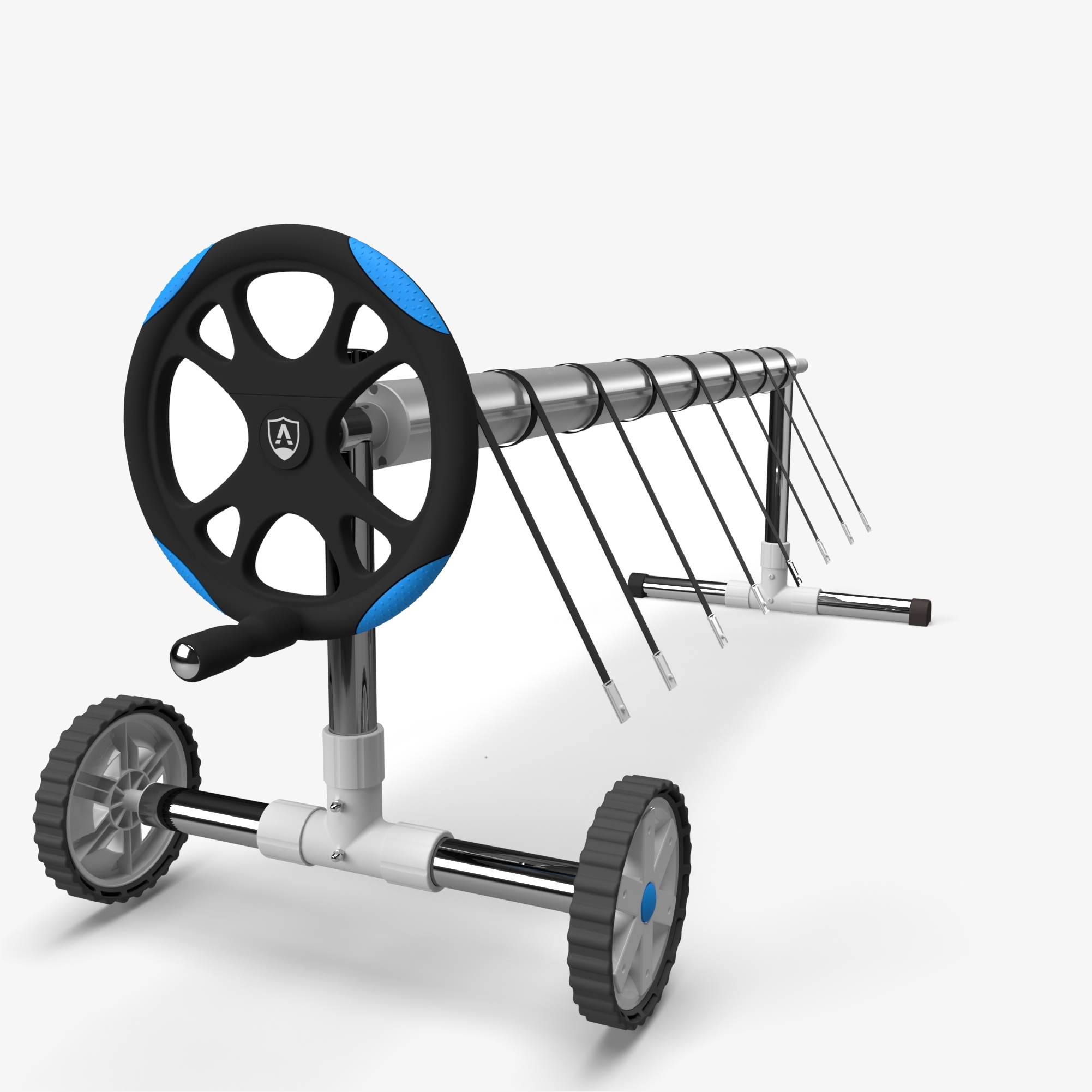 Arebos Rolsysteem voor zonne- & zwembadzeilen, mobiel, lengte 3-5,70m, incl.bevestiging & rollen