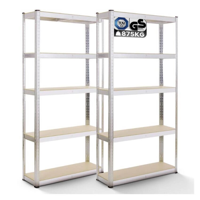 2x Rek voor zware lasten 180 x 90 x 40 cm 875 kg - zilver