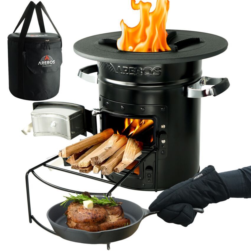 Rocket Stove zwart incl. accessoires