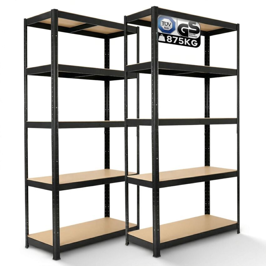 2x Rek voor zware lasten 180 x 90 x 40 cm 875 kg - Zwart