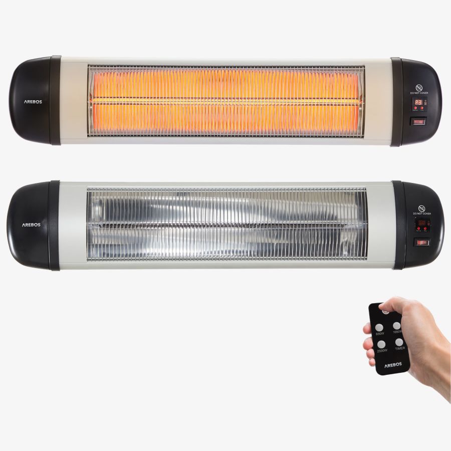 Warmestraler 2500W - wandmontage en bediening