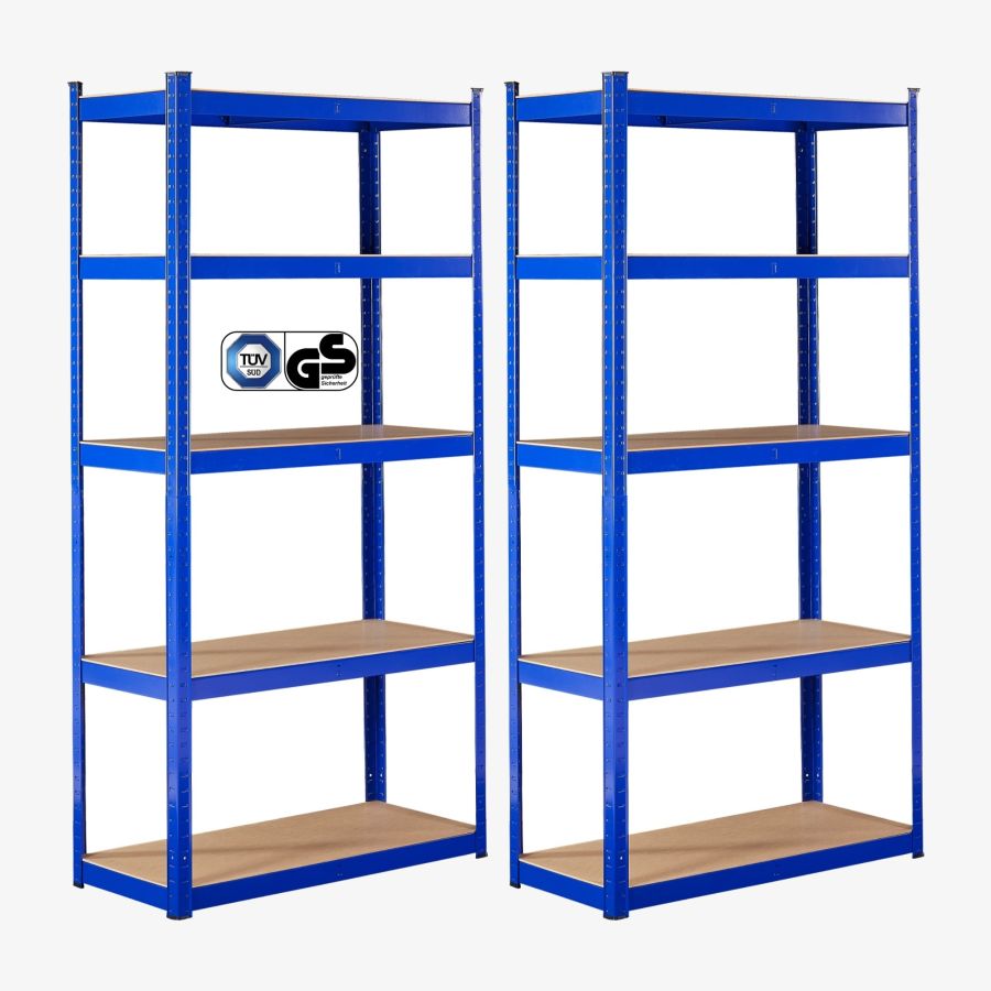2x Rek voor zware lasten 180 x 90 x 40 cm 875 kg - blauw