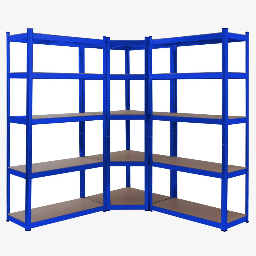 Rekken voor zwaar gebruik Combinatie van hoekplanken blauw