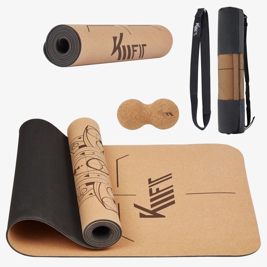 KM-Fit Tpe yogamat 183 x 61 cm zwart