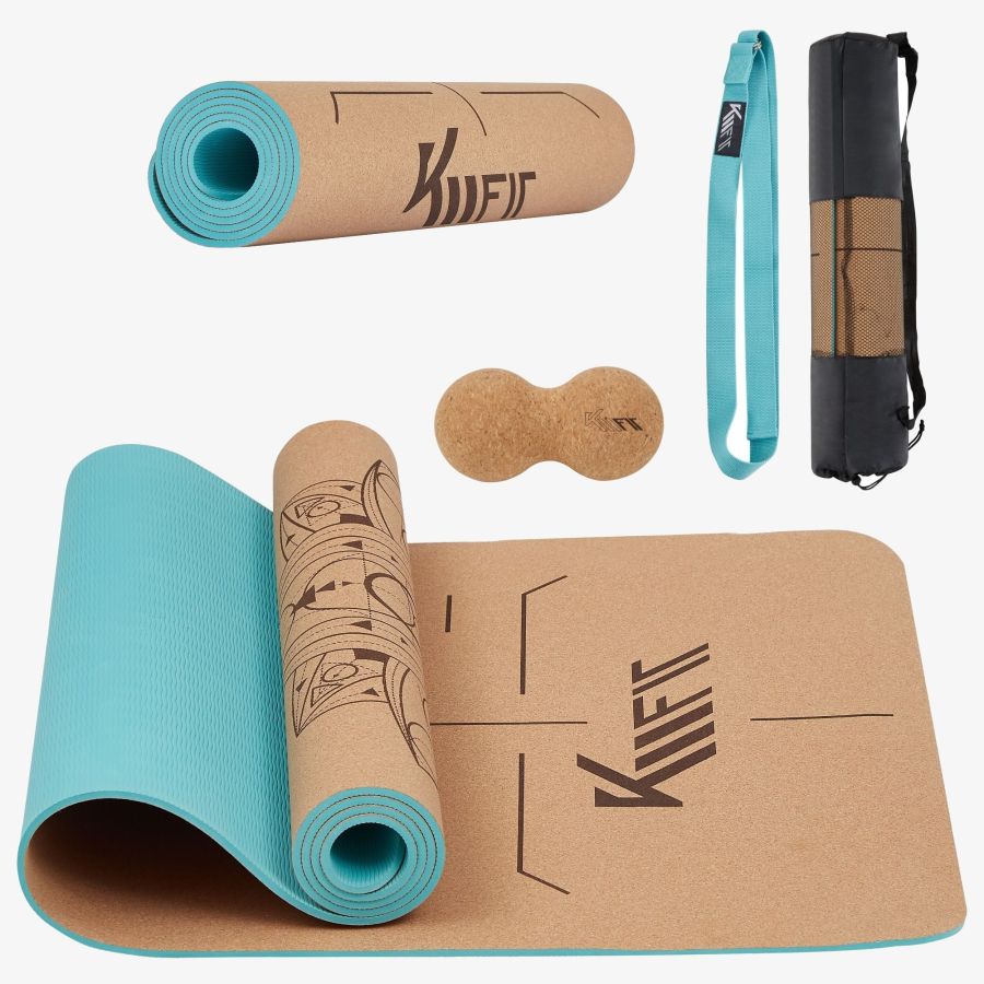 KM-Fit Tpe yogamat 183 x 61 cm Mintgroen