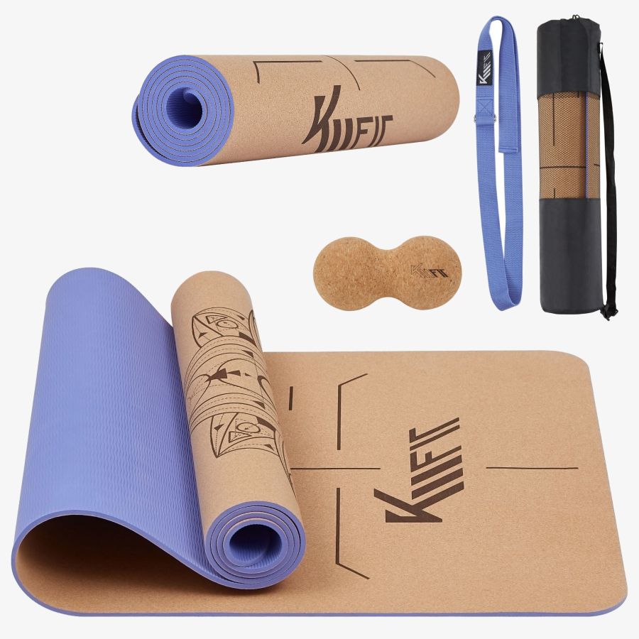 KM-Fit Tpe yogamat 183 x 61 cm paars