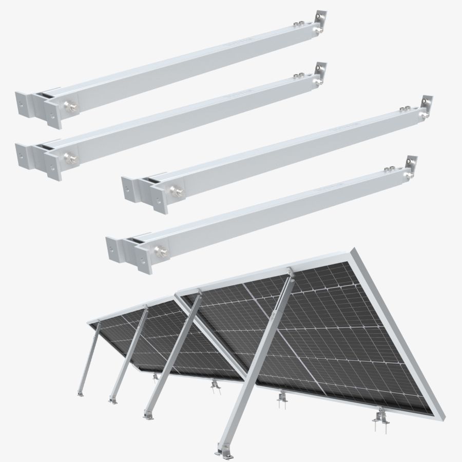 Nuasol - Verstelbare beugel 30° - 60° zilver