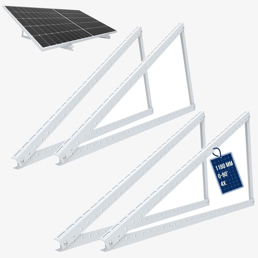 Nuasol Verstelbare zonnepaneelbevestiging 1180mm Set van 2 - Zilver