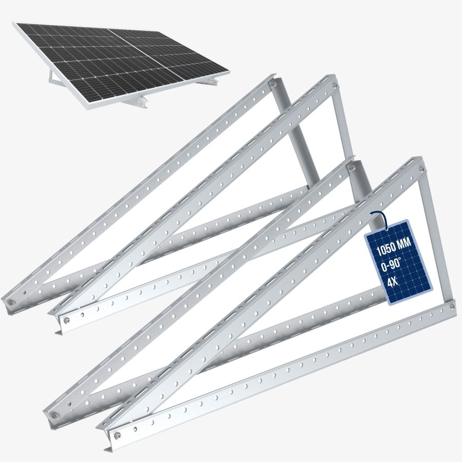 NuaSol - Verstelbare zonnepaneelbevestiging 1050mm Set van 2 zilver