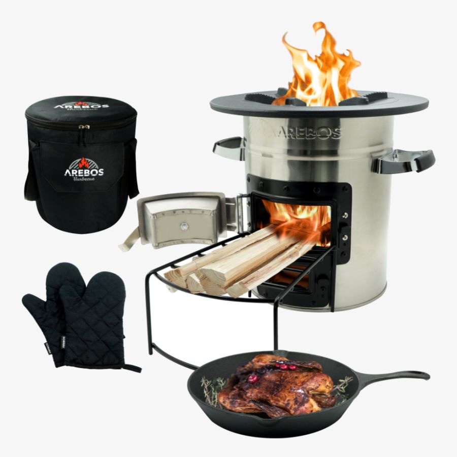 Rocket Stove zilver incl. accessoires