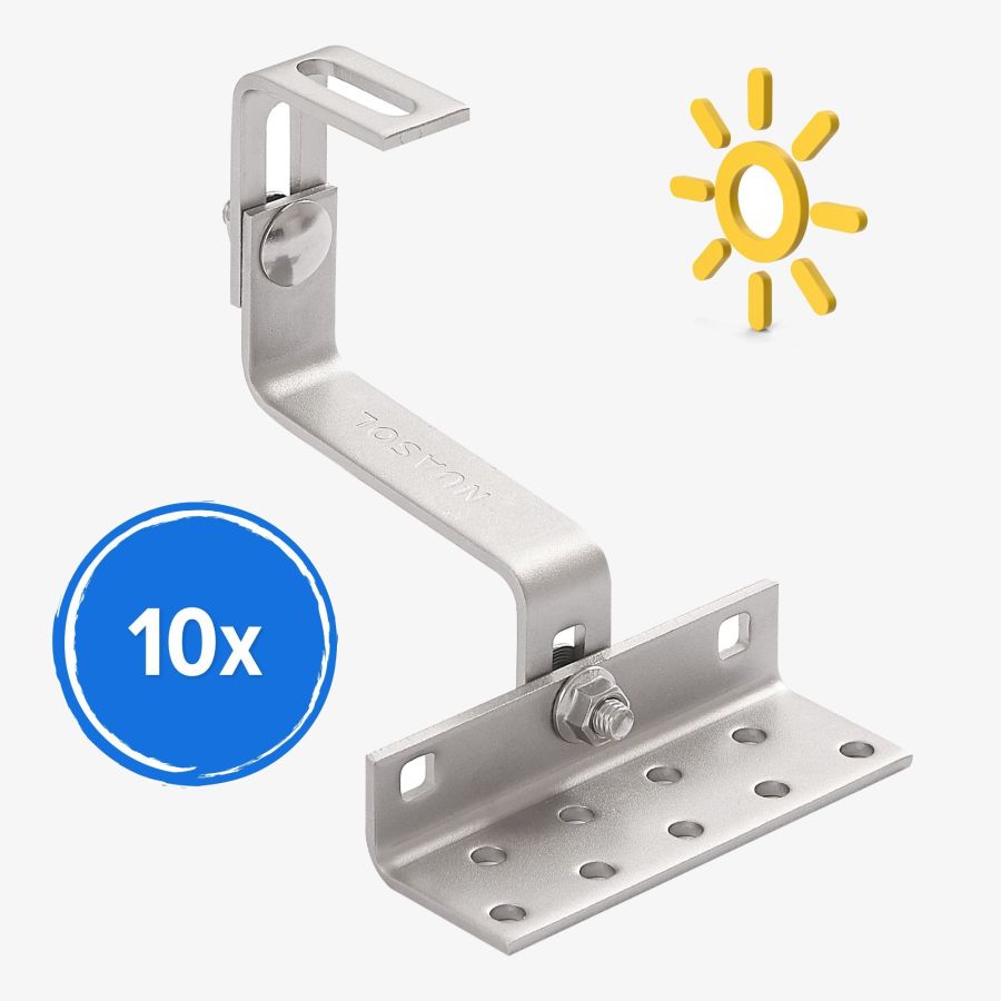 NuaFix 10 x Dakhaken voor PV-systemen Aluminium profielen