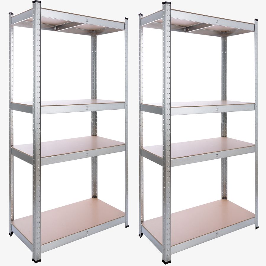 2x Rek voor zware lasten 160 x 80 x 40 cm 320 kg - Zilver