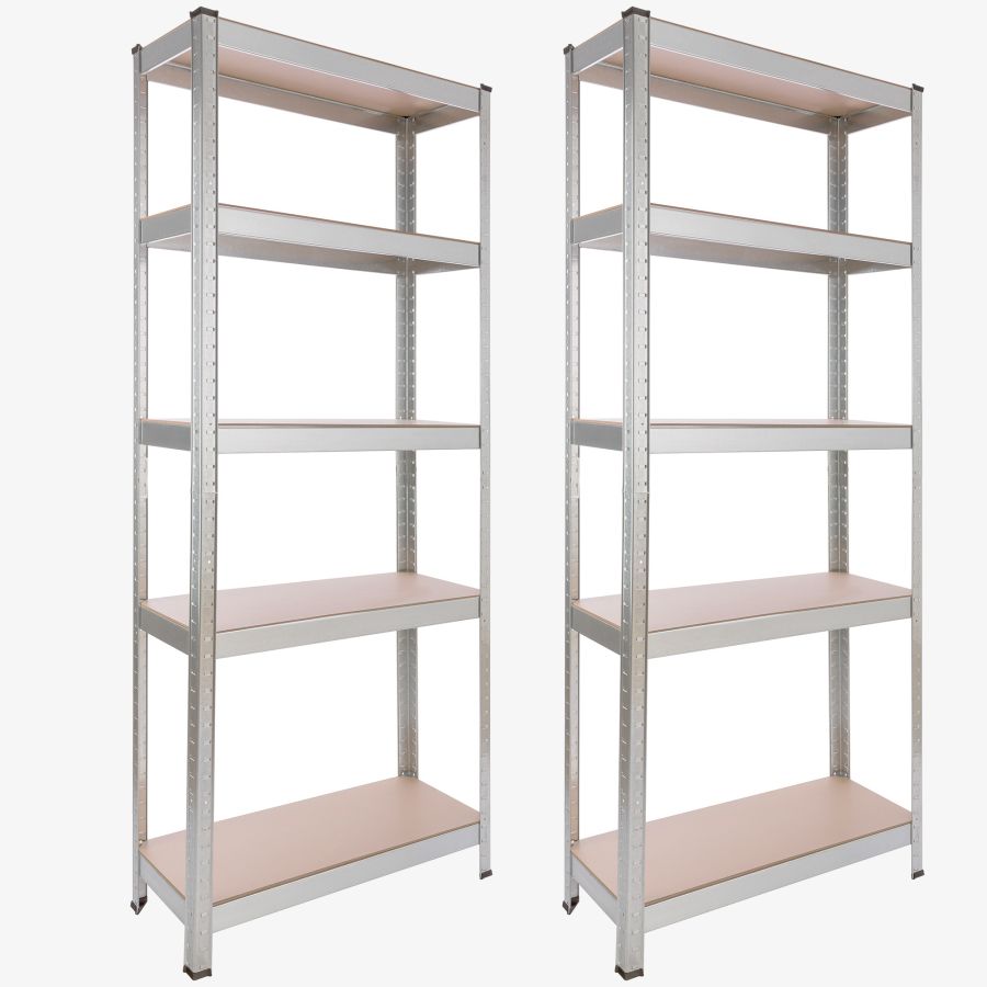 2x Rek voor zware lasten 180 x 75 x 30 cm 350 kg - Zilver