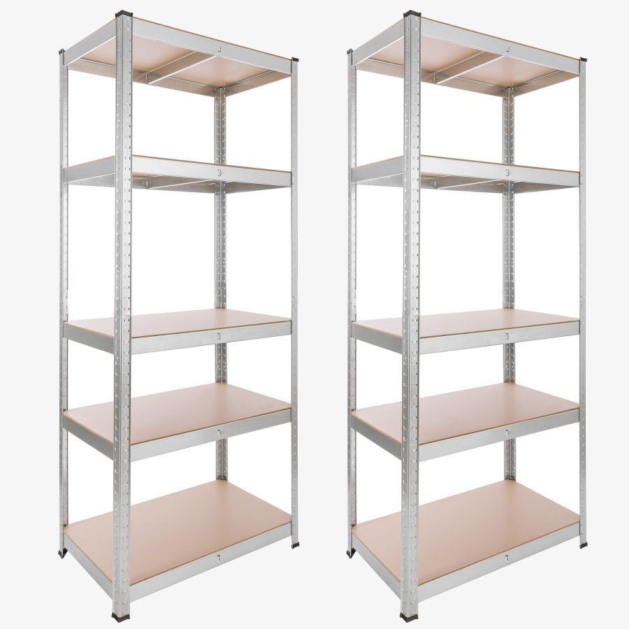 2x Rek voor zware lasten 180 x 75 x 45 cm 875 kg - Zilver
