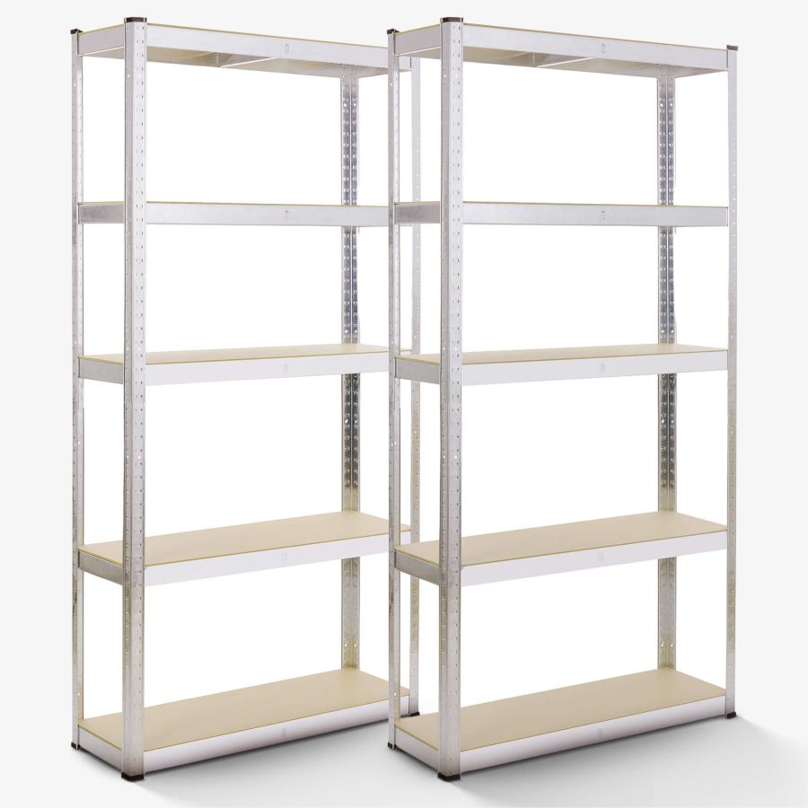 2x Rek voor zware lasten 180 x 90 x 40 cm 875 kg - zilver